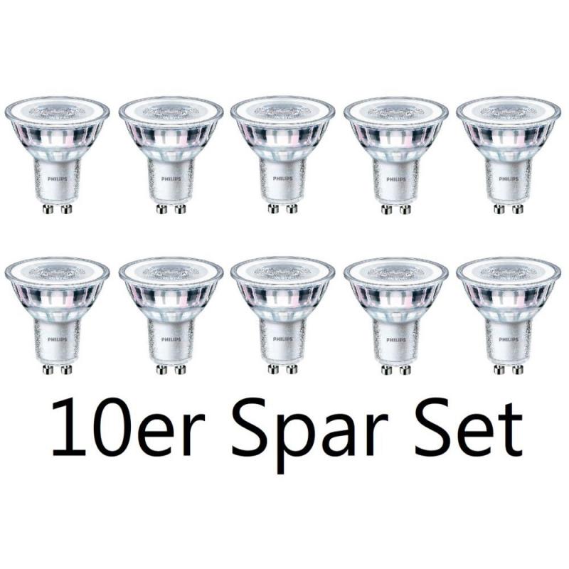 10er Pack Philips GU10 CorePro LED Strahler 4.6W wie 50W Glas 4000K neutralweißes Licht 36 ° Ausstrahlungswinkel